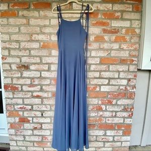LULUS Strappy to be Here Denim Blue Maxi Dress